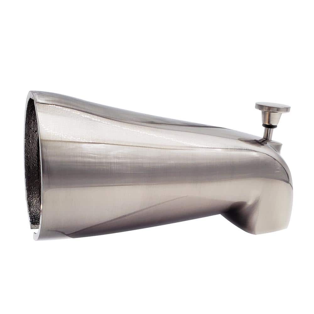 Satin Nickel Wall Mounted Tub Spout with Diverter