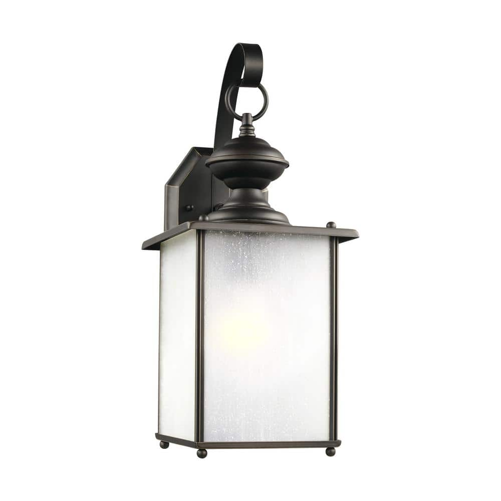 Generation Lighting Jamestowne 1-Light Antique Bronze Outdoor 17 in. Traditional Wall Lantern Sconce