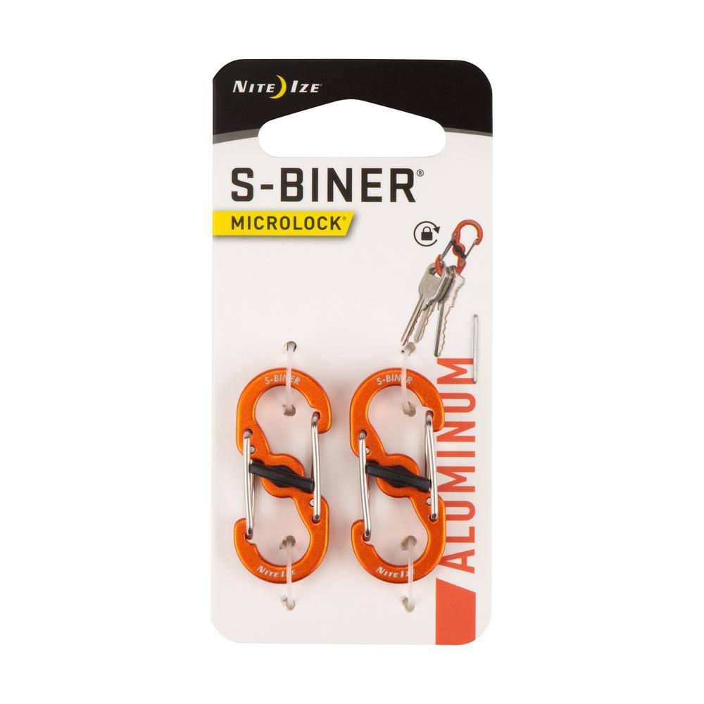 3-Pack Nite Ize S-Biner SlideLock #2 Aluminum Orange Locking Dual-Gated