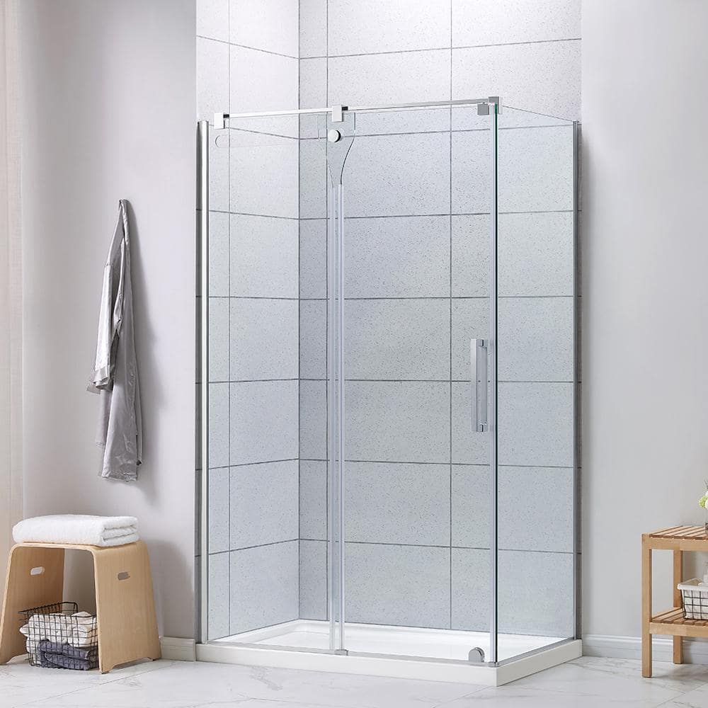 White Acrylic 48x32 Rectangular Shower Base with Hidden Drain