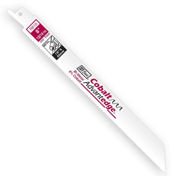 8 in. 10/14 TPI Bi-Metal Reciprocating Saw Blade Cuts Metal/Plastic (50-Pack)