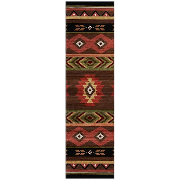 Addison Rugs Sonora Brown 2 ft. 3 in. x 7 ft. 6 in. Geometric Indoor/Outdoor Area Rug