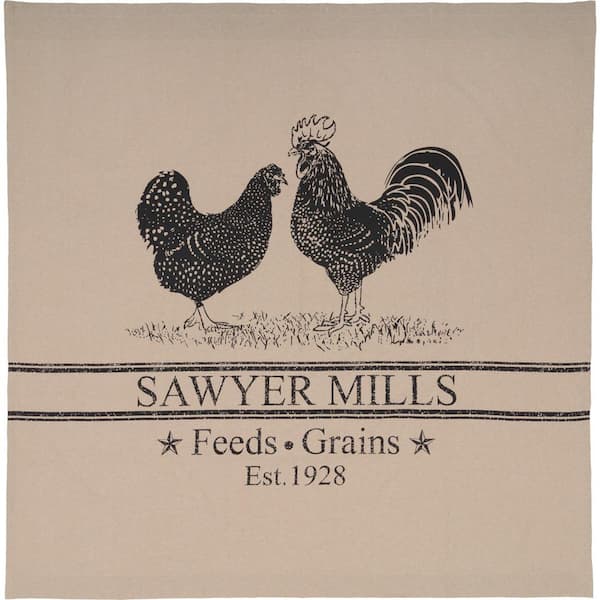VHC BRANDS Sawyer Mill Charcoal 72 in Poultry Shower Curtain