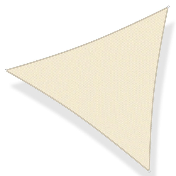 Artpuch 8 ft. x 8 ft. x 8 ft. 185 GSM Beige Equilteral Triangle UV Block Sun Shade Sail for Yard and Swimming Pool etc.