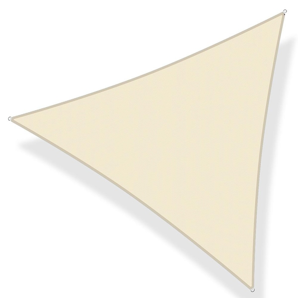 Artpuch 16 ft. x 16 ft. x 16 ft. 185 GSM Beige Equilteral Triangle UV Block Sun Shade Sail for Yard and Swimming Pool etc.