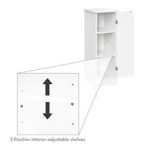 Ashland 11 in. W x 13.5 in. D x 32 in. H Slim Single Door Floor Cabinet in White