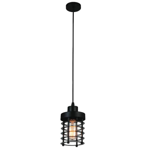 CWI Lighting Bray 1 Light Down Mini Pendant With Black Finish