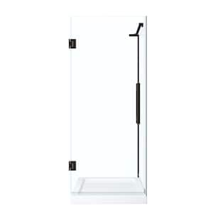 Tampa-Pro 32 in. L x 32 in. W x 75 in. H Square Corner Shower Kit w/Pivot Frameless Shower Door in ORB and Shower Pan