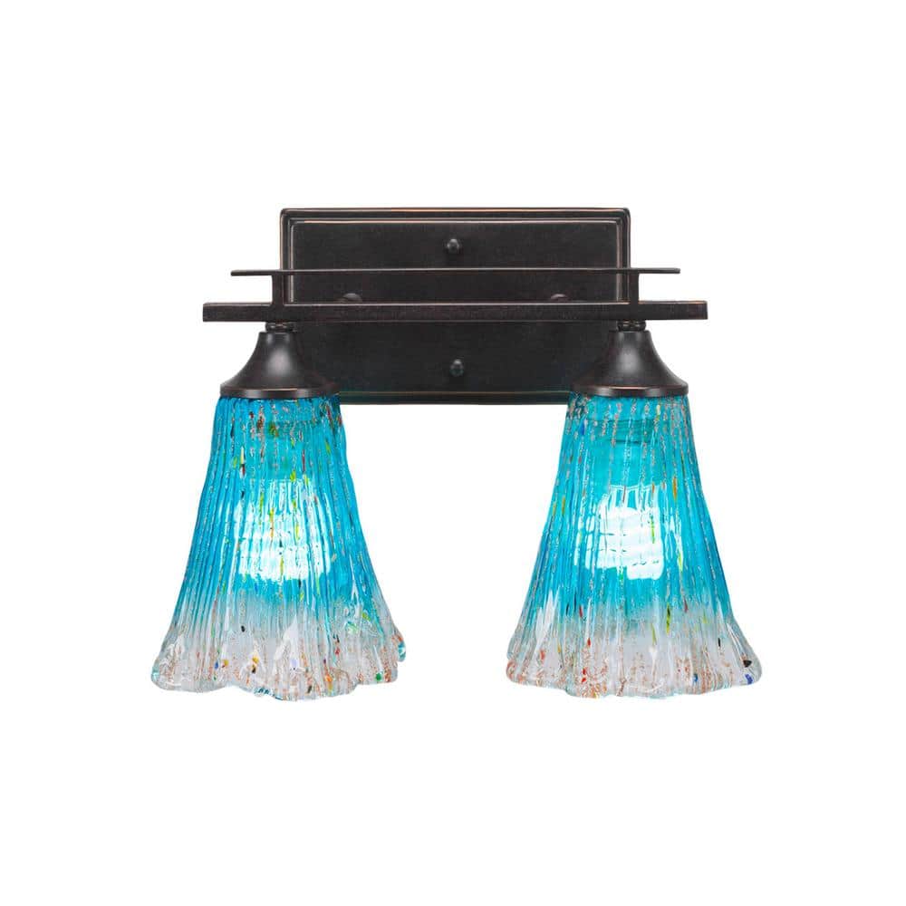 Ontario 13.5 in. 2-Light Dark Granite Vanity Light
