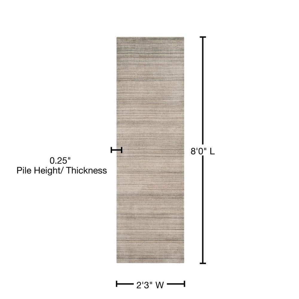 Himalaya Stone Hand-Loomed Wool Runner Rug, 2'3" x 8'