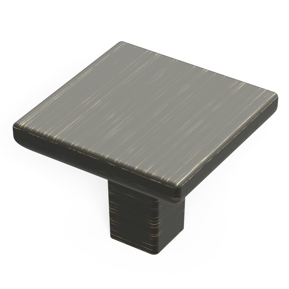 Vintage Bronze Square Modern Cabinet Knob with Mounting Hardware