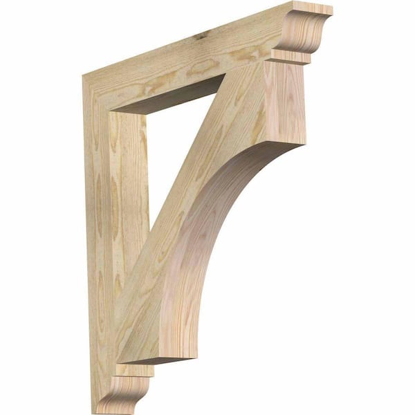 Ekena Millwork 4 in. x 30 in. x 30 in. Douglas Fir Westlake Traditional Rough Sawn Bracket