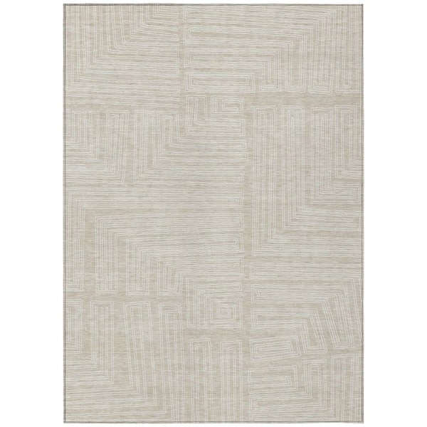 Chantille Machine Washable Indoor/Outdoor Abstract ACN1045 Beige 3 ft. x 5 ft. Area Rug
