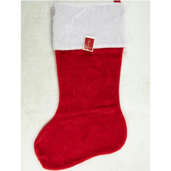 Northlight 50 in. Jumbo Red Velvet Plush Christmas Stocking with Faux Fur Cuff