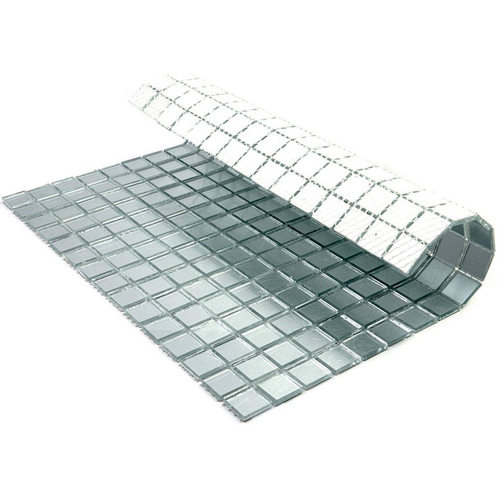 Altin 12" x 12" Silver Glass Mosaic Wall and Floor Tile