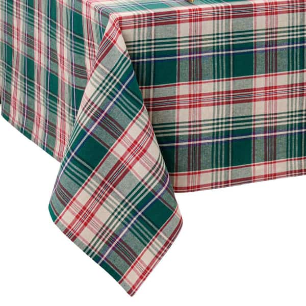 Threadmade Home Holiday Fireside Plaid Tablecloth, Multicolor - 60"W x 102"L