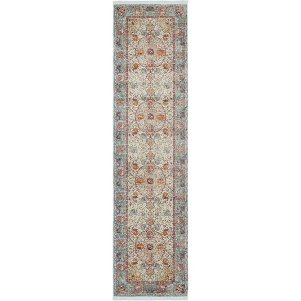 Baracoa Rumba Light Blue 2' 7 x 10' 0 Runner Rug