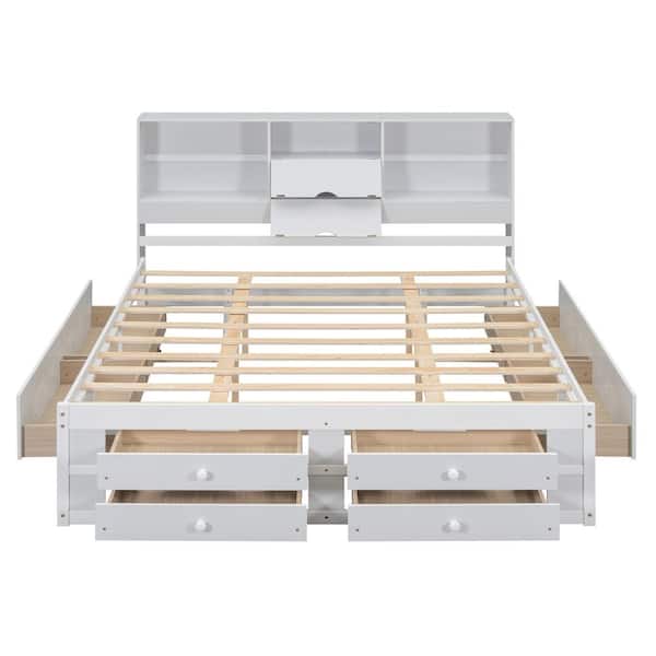 Lincoln 6-Piece Storage Bedroom Set with Nightstand, Dresser and Mirror