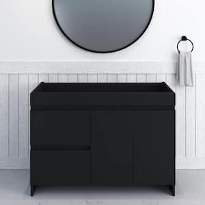 Mace 48 in. W x 18 in. D x 34 in. H Bath Vanity Cabinet without Top in Black with Left-Side Drawers