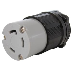 Gray NEMA L6-30R 30 Amp 250-Volt 3-Prong Locking Female Connector with UL, C-UL Approval