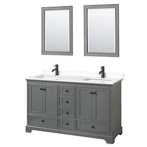 Home Decorators Collection Talmore 60 in. W x 22 in. D x 35 in. H  Freestanding Bath Vanity in Gray with White Cultured Marble Top VA-FC0201 -  The Home Depot