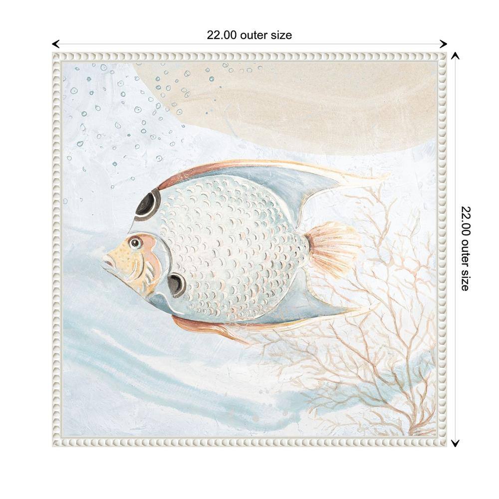 Ocean Oasis Bubbles Tropical Fish White Canvas Wall Art