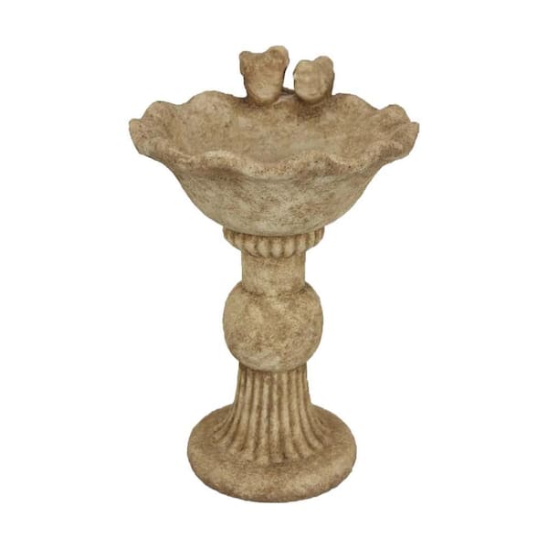 Ivina 15.75 in. Brown Terracotta Bird Bath and Feeder