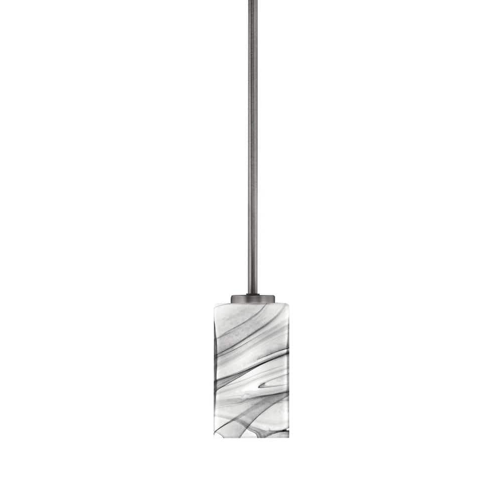 Cottonwood 100-Watt 1-Light Graphite Shaded Pendant Light with 3.5 in. Squa