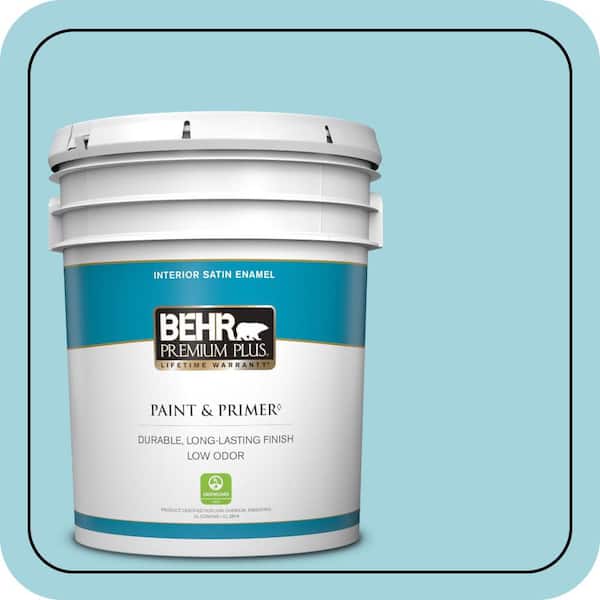 BEHR PREMIUM PLUS 5 gal. #M470-3 Midwinter Mist Satin Enamel Low Odor Interior Paint & Primer