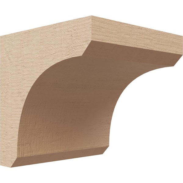Ekena Millwork 4 in. x 4 in. x 4 in. Series 1 Wide Legacy Rough Cedar Woodgrain Timberthane Polyurethane Corbel, Primed Tan