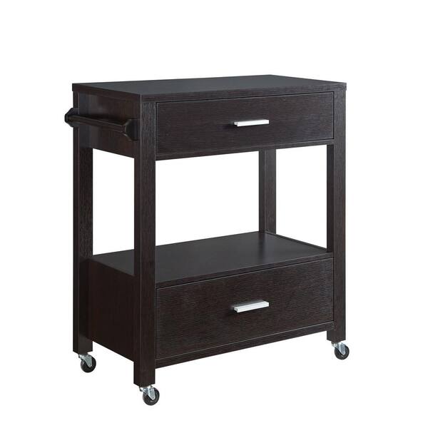 Furniture of America Korben Cappuccino Kitchen Cart with Drawers IDI