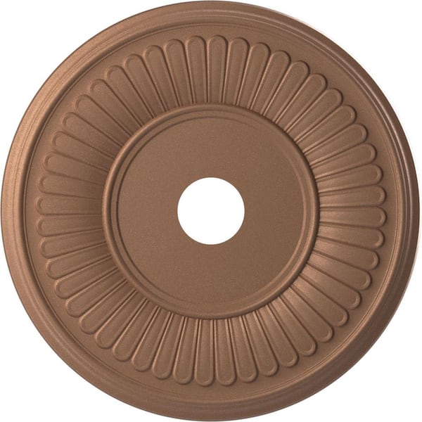 Ekena Millwork 1 in. x 22 in. O.D. x 3-1/2 in. P Berkshire Thermoformed PVC Ceiling Medallion Aged Copper