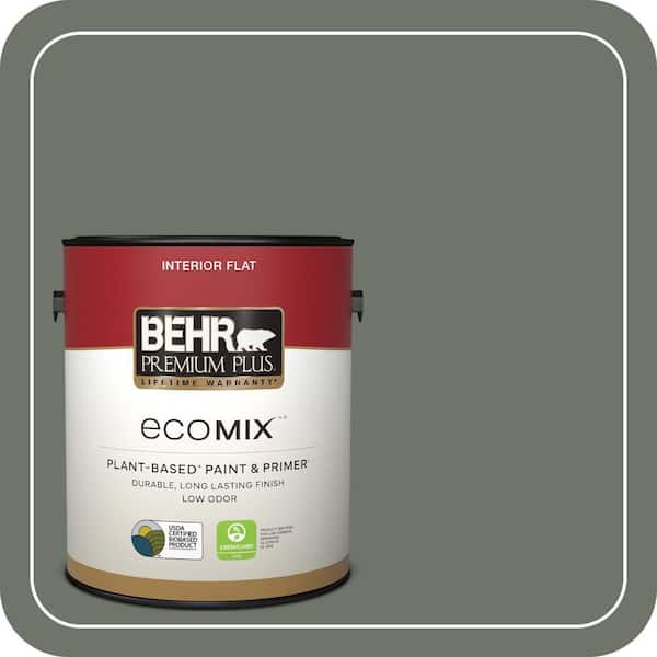1 gal. #BXC-72 Evergreen Trail Flat EcoMix Plant-Based Interior Paint & Primer