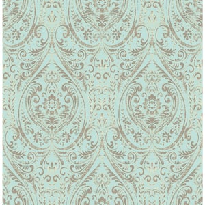 Nomad Damask Blue Wallpaper Sample