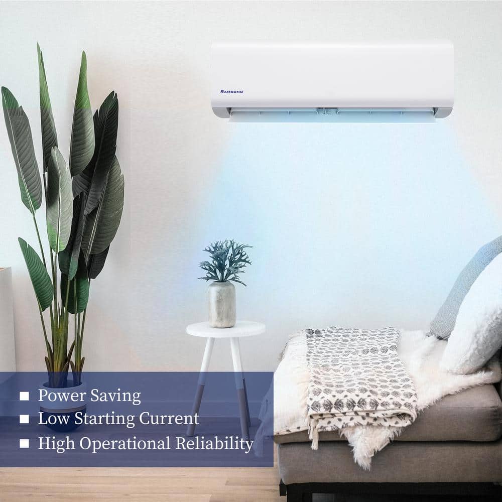 Ramsond 12,000 BTU White Wi-Fi Ductless Mini Split Air Conditioner with Heater