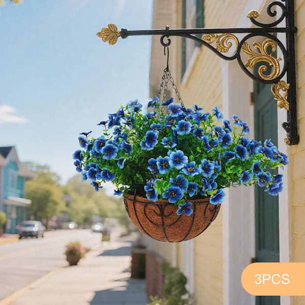 YIYIBYUS Blue 13.7 in. Indoor/Outdoor Artificial Morning Glory in