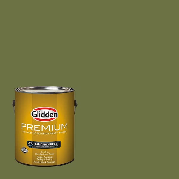 Glidden Premium 1 gal. PPG1122-7 Oakmoss Flat/Matte Exterior Paint