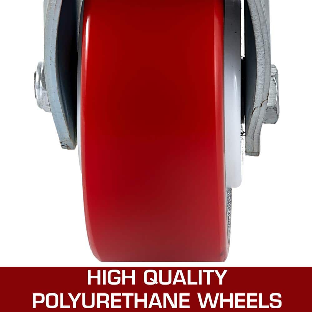Heavy Duty 6" Polyurethane Swivel and Rigid Casters with Brake