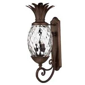Plantation 3-Light Copper and Bronze Hardwired Outdoor Wall Lantern Sconce