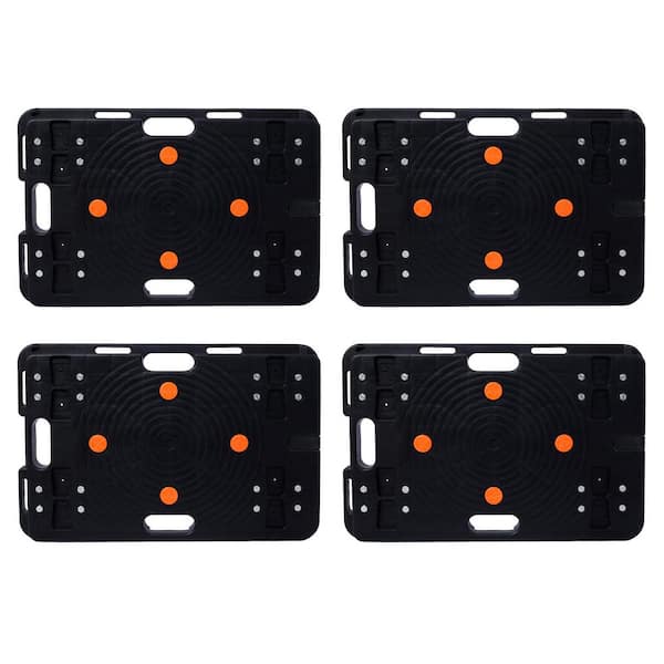 4 PCS 330 lb. Capacity Heavy Duty Plastic Interlocking Hand Truck with 4 Wheels for Couch Boxes Heavy Items