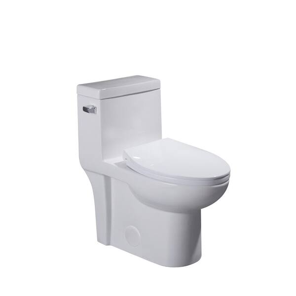 Unbranded 12 in. 1-piece 1.28 GPF/4.8LPF Dual Flush ADA Elongated Toilet in. White, Soft Close Seat Included (cUPC Approved)