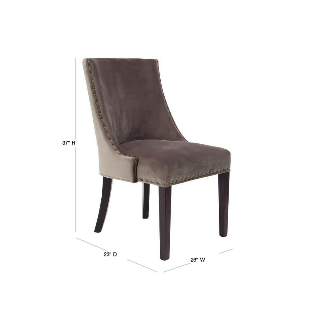 Brown Upholstered High Back Parsons Side Chair