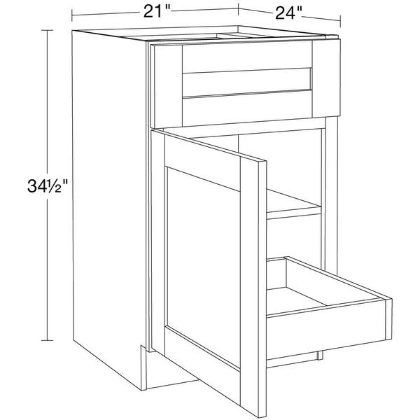 Home Decorators Collection Washington Vessel Blue Plywood Shaker Assembled Base Kitchen Cabinet Left 2ROT KB18 W in. 24 D in. 34.5 in. H