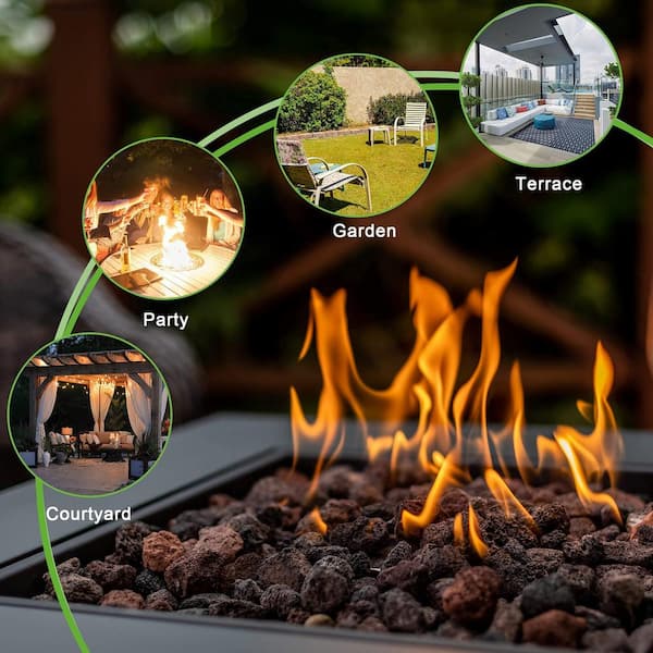 ToolCat 28 in. 50000 BTU Metal Outdoor Gas Propane Fire Pit Table