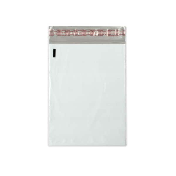 Pratt Retail Specialties 9 in. x 12 in. White / Silver Flat Poly Mailers Envelope with Adhesive Easy Close Strip (100-Case)