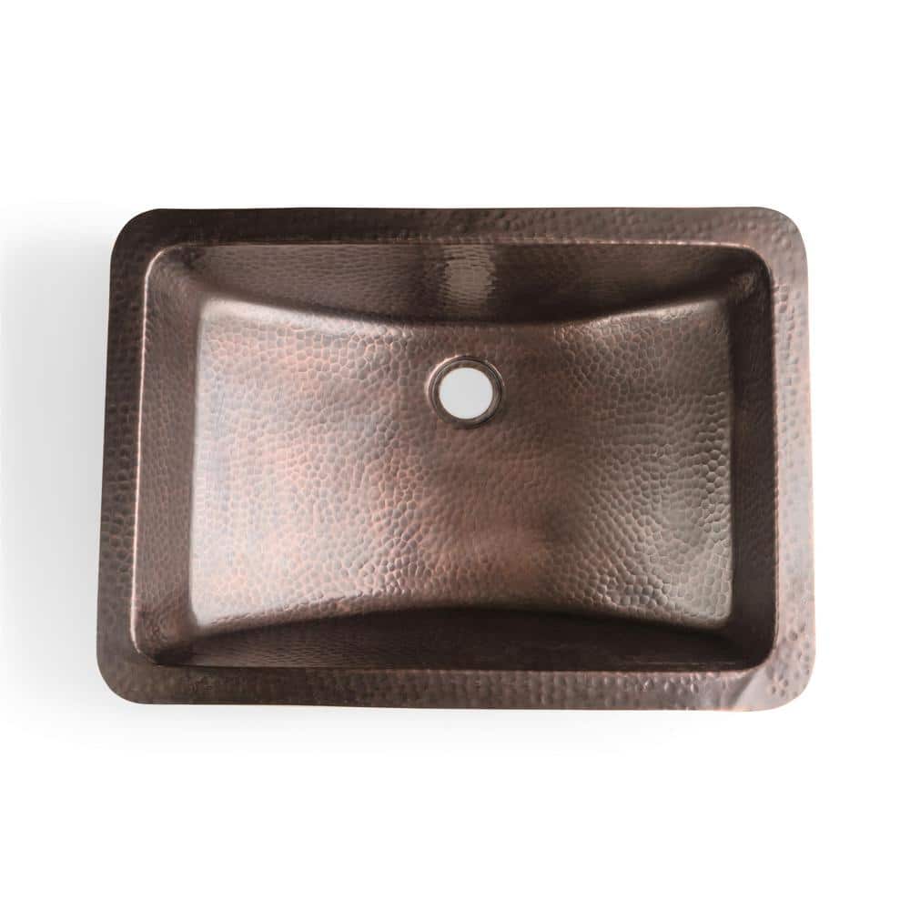 Hand Hammered Oil Rubbed Copper Rectangular Undermount Sink