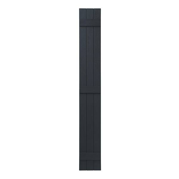 Ply Gem 11 in. x 71 in. Polypropylene Plastic 3-Board Closed Board and Batten Shutters Pair in Dark Spruce