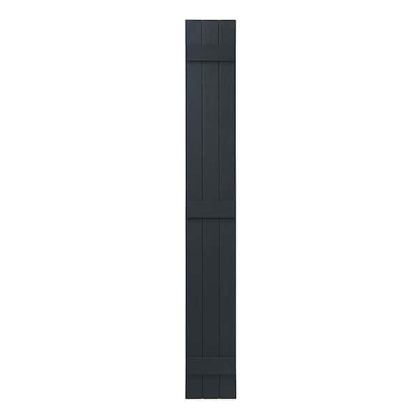 Ply Gem 11 in. x 75 in. Polypropylene Plastic 3-Board Closed Board and Batten Shutters Pair in Dark Spruce