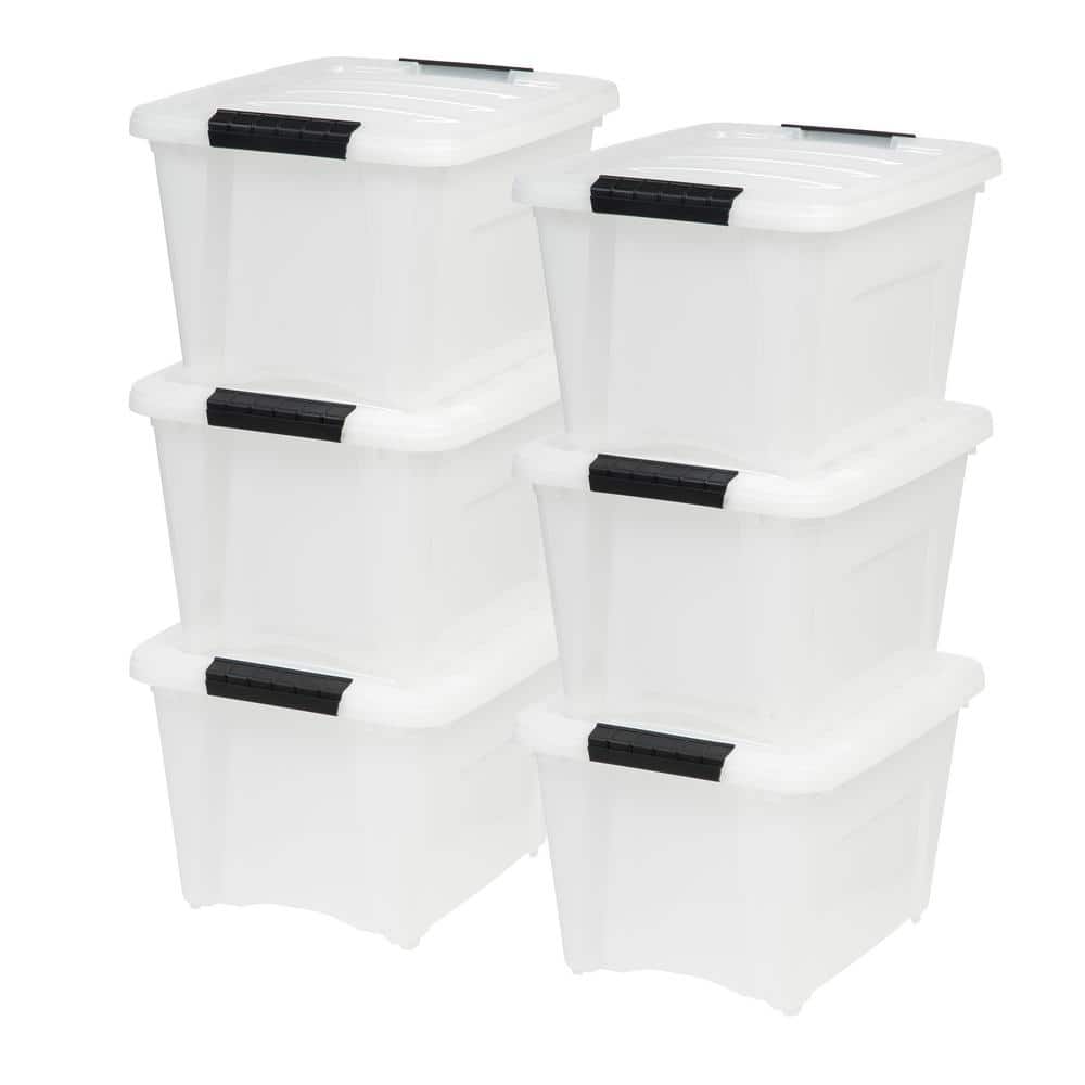 Ucake 70 Quart Large Clear Storage Bin, Plastic Storage Box on Wheels, 4  Packs