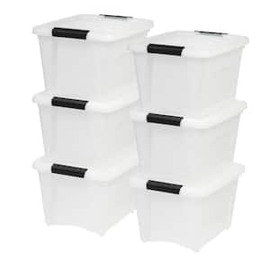 19-Qt. Stack and Pull Storage Box in Pearl (6-Pack)